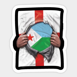 Djibouti Flag English Flag Ripped - Gift for Djiboutian From Djibouti Sticker